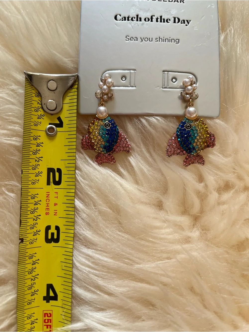 New SUGARFIX by BaubleBar Catch of the Day Crystal Fish Drop Earrings
